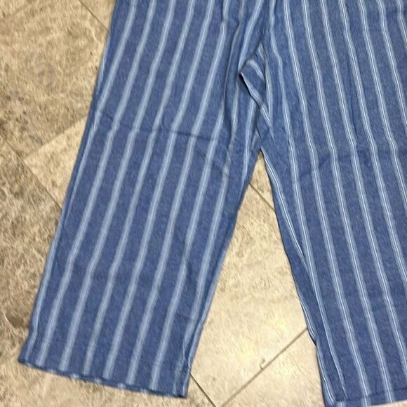 Old Navy Women's Blue Stripe High-Waisted Linen Blend Wide Leg Pants XXL NEW - Picture 4 of 11